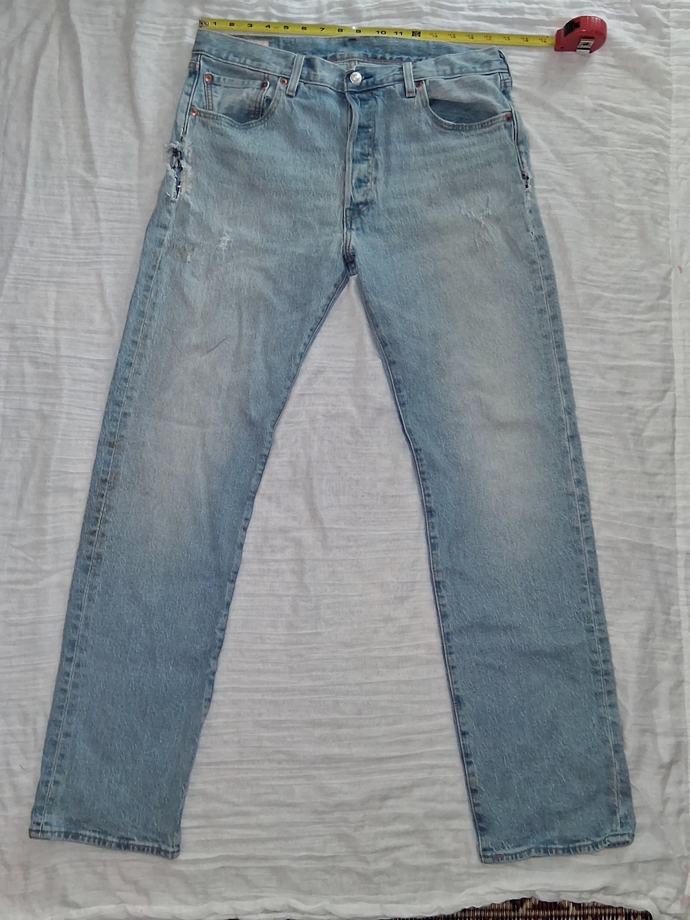 Light wash Levis 501 Men’s Button Fly Jeans